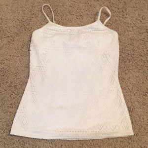 Express white lace tank top